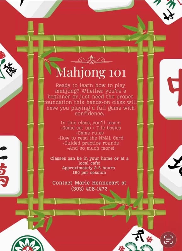 Mahjong 101 with Marie Hennecart in Thornton